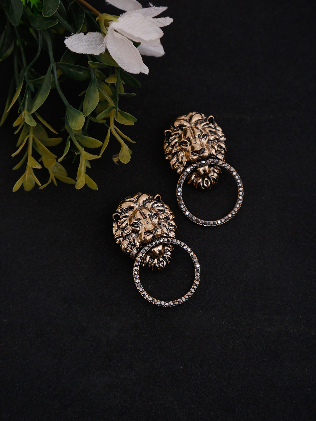 YouBella Gold-Toned Contemporary Drop Earrings